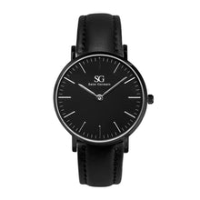 Carregar imagem no visualizador da galeria, Relógio Minimalista Preto Pulseira De Couro Murray Full Black 40mm