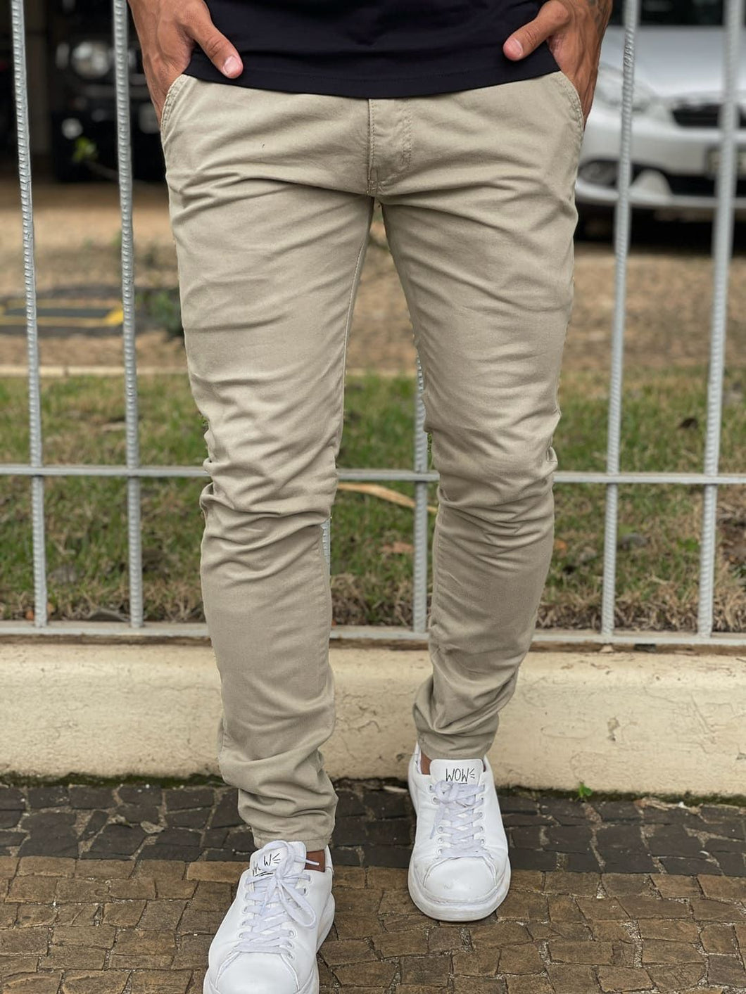 Calça Alfaitaria Skinny  Bege