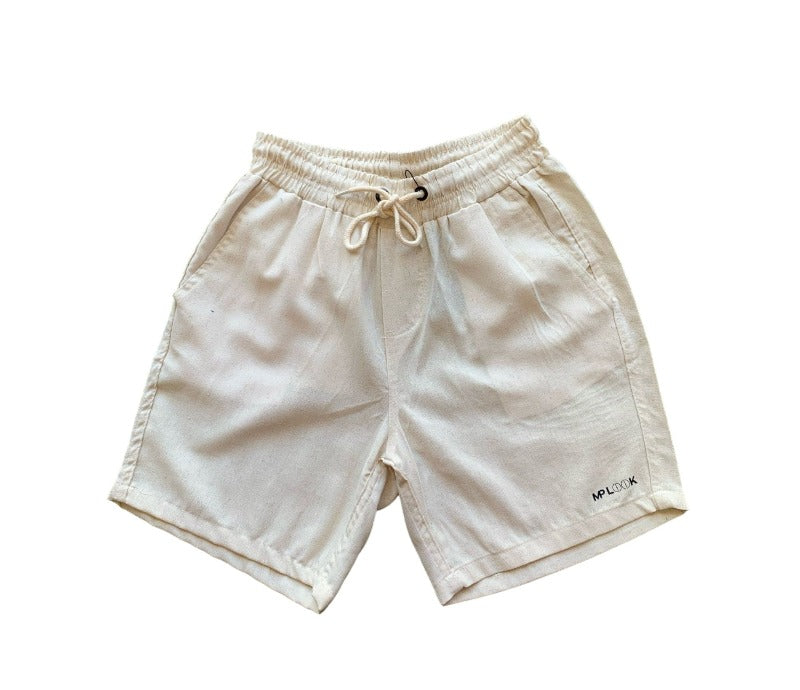 Short em Linho na cor Areia