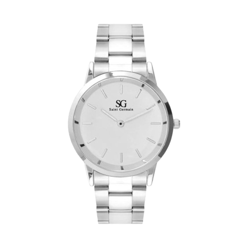 Relógio Minimalista Pulseira Prata Belmont Silver 40mm