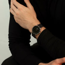 Carregar imagem no visualizador da galeria, Relógio Minimalista Pulseira Preta Houston Silver 40mm
